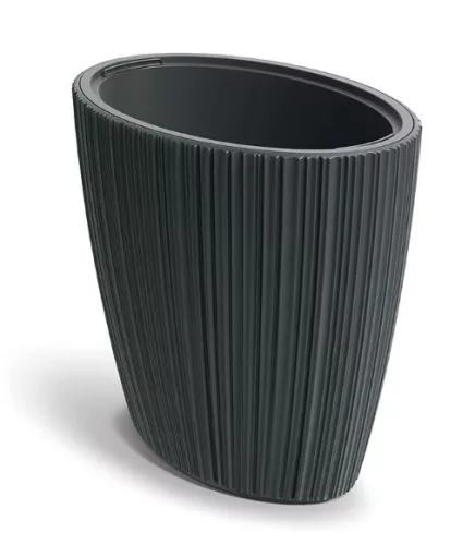 Virágcserép Oro High Oval 595x545 mm sötétszürke Prosperplast