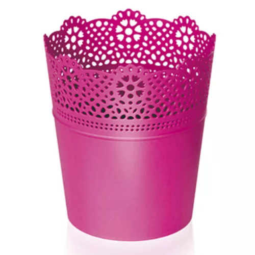 Virágcserép 112 x 130 mm Fukszia LACE Prosperplast