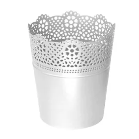 Virágcserép 112x112x130 mm Fehér LACE Prosperplast