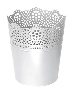 Virágcserép 112x112x130 mm Fehér LACE Prosperplast