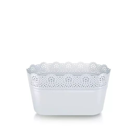 Virágcserép 285 x 155 mm fehér Lace Prosperplast