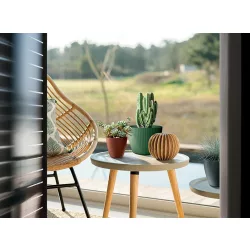   Virágcserép Lamia Round Eco wood 138x115 mm kávé Prosperplast