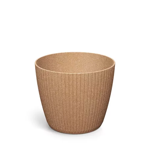 Virágcserép Lamia Round Eco wood 138x115 mm natúr Prosperplast