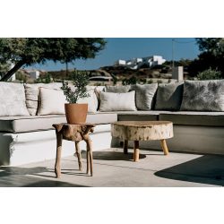   Virágcserép Lamia Round Eco wood 138x115 mm natúr Prosperplast