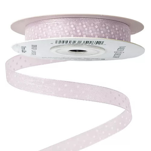 Pöttyös organza szalag 10mm x 20m - levendula