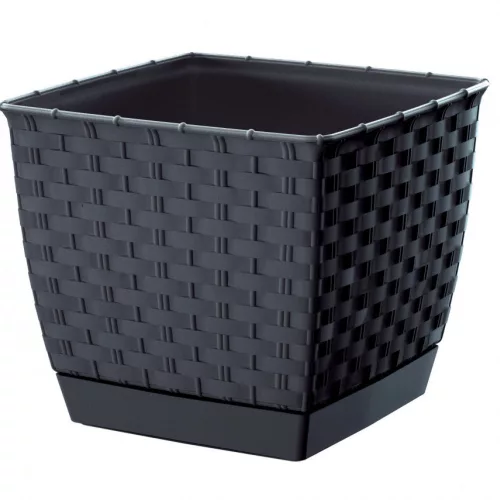 Virágcserép 250x250x220 mm Antracit RATOLLA square Prosperplast