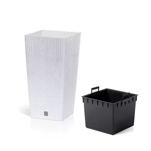 Virágcserép 200 x 376 mm Fehér Rato square Prosperplast