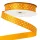 Fehér pöttyös szatén szalag 12mm x 20m - Sötét citromsárga