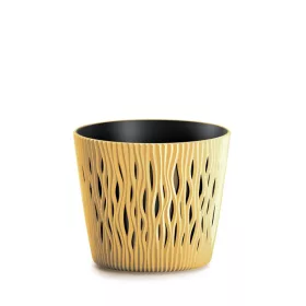 Virágcserép 189 x 165 mm Mustár SANDY ROUND Prosperplast