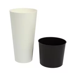   Virágcserép 250 Tubus Slim 2 in 1 250x250x476 mm Fehér Prosperplast
