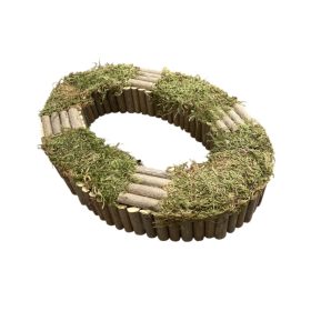   Vesszőből kirakott + zuzmó közepes ovál alap 30x21x4,5cm