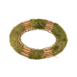   Vesszőből kirakott + zuzmó közepes ovál alap 30x21x4,5cm