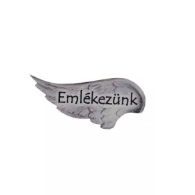 Tábla fa Emlékezünk angyalszárny