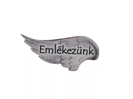 Tábla fa Emlékezünk angyalszárny