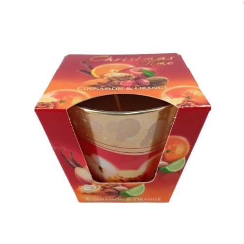 Bartek dekorált Cinnamon orange illatos paraffin pohár (Christmas Time)115g
