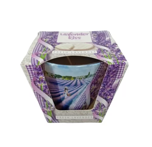 Bartek dekorált Fresh lavender illatos paraffin pohár 115 g