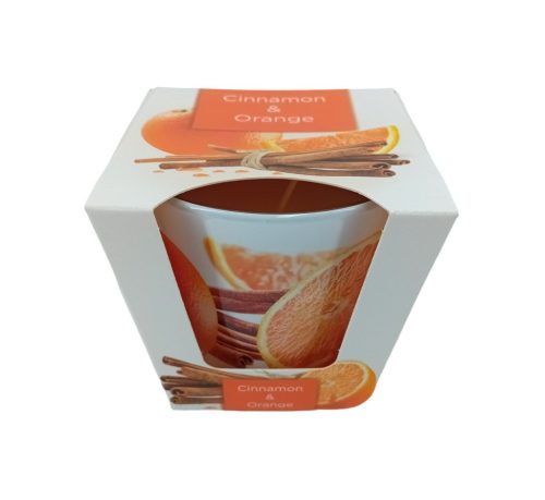 Bartek dekorált Cinnamon&orange illatos paraffin pohár 115 g