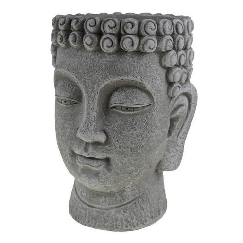 Kaspó kő fej forma 14,5x20 cm mosott fehér