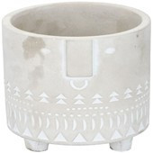 Kőkaspó indiános motivummal 14x15,3cm 1190gr.