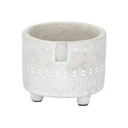 Kőkaspó indiános motivummal 12,6x11,7cm 780gr.