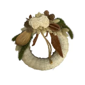 Díszített szizál, vetex koszorú 15cm