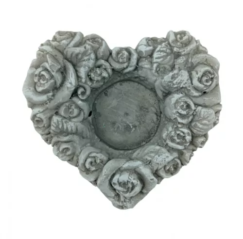 Beton Lapos virágos kőszív 19x12x4cm