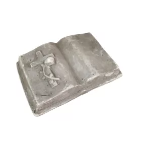 Gipsz Sírdísz Nyitott könyv kereszttel 13x8,5 cm