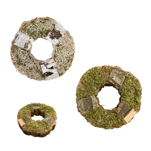 Vesszőből kirakott+zuzmó karika 2 féle/db 10,5x3cm
