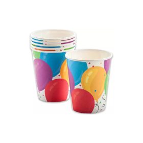 Papír pohár lufis 266ml 6db/cs