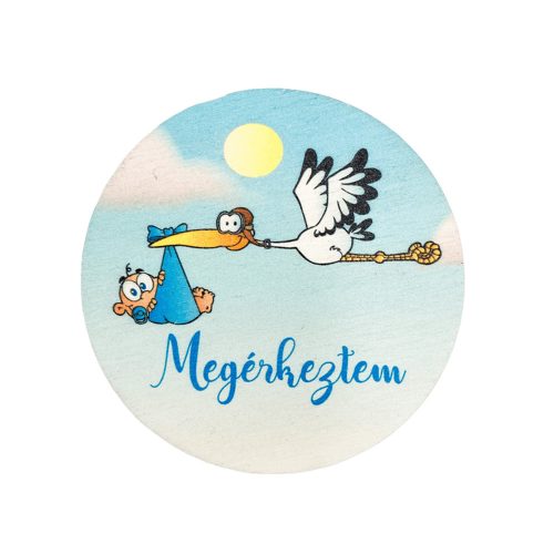 Tábla kisfiú gólya 7x7cm