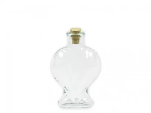 Szív alakú üveg palack 0,1L