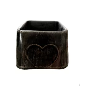Kaspó plasztik szögletes szívvel fekete/arany 16,5x14cm(kegyeleti)