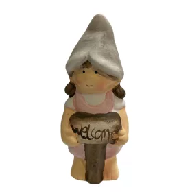   Kerámia lány figura welcome szürke/rózsaszín 6,5x4,5x12cm