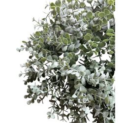   Élethű selyemvirág koszorú eukaliptusz hamvas szürke-zöld 29cm 