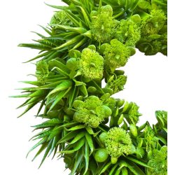 Selyemvirág koszorú 30cm zöld pozsgás