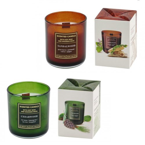 Gyertya üveg pohár 150grWood 2 féle választható