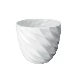 Kaspó kerámia 13x12cm ferde domború mintás fehér