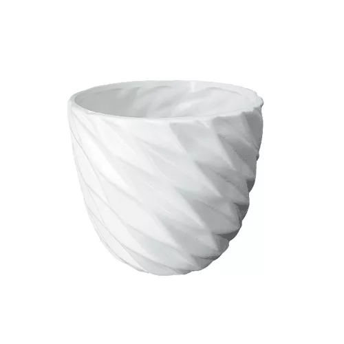 Kaspó kerámia 13x12cm ferde domború mintás fehér