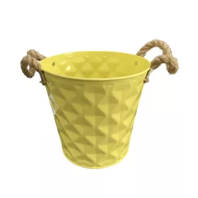 Kaspó fém 28x25cm sárga