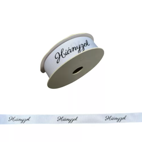 Hiányzol fehér ripsz szalag 2 cm 