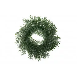 Selyemvirág koszorú havas szürkészöld 28 cm