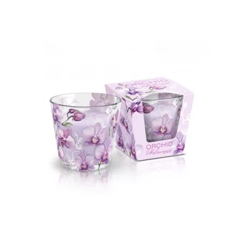 Bartek dekorált Orchid Phalaensis illatos paraffin pohár 115g