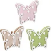 Lakás dekor világítás PILLANGÓ LED 22cm 3 féle szín