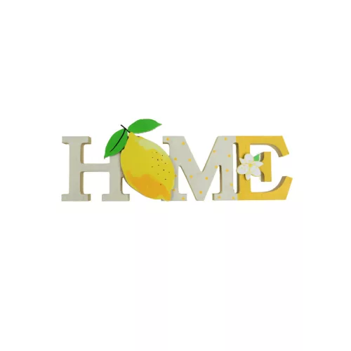 Dekor citrom Home felirat 29x1.8x10.5cm