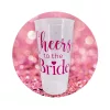 Lánybúcsús műanyag pohár "Cheers to the Bride" átlátszó 0,5L