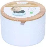 Kozmetikai tároló 13x4 cm műanyag+bambusz tető tükörrel Alpina