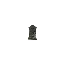   Figura csontváz sírkővel poly 7,4x3,4x12,5 cm kalapos szürke