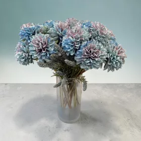   Kék Álom Dália Virágkompozíció Blue Decor Üvegvázában