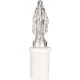 Átlátszó Mária alak    led izzóval,(meleg fényű)  fehér talpon,  2 db R6  AA elemmel , 152 mm 