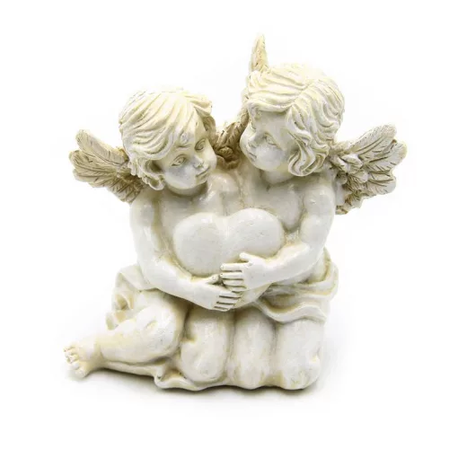 Angyalpár szívvel  11,5x12x7cm